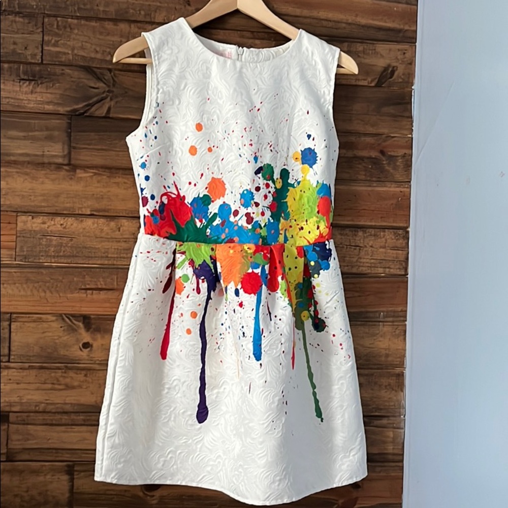 Vibrant paint drip dress